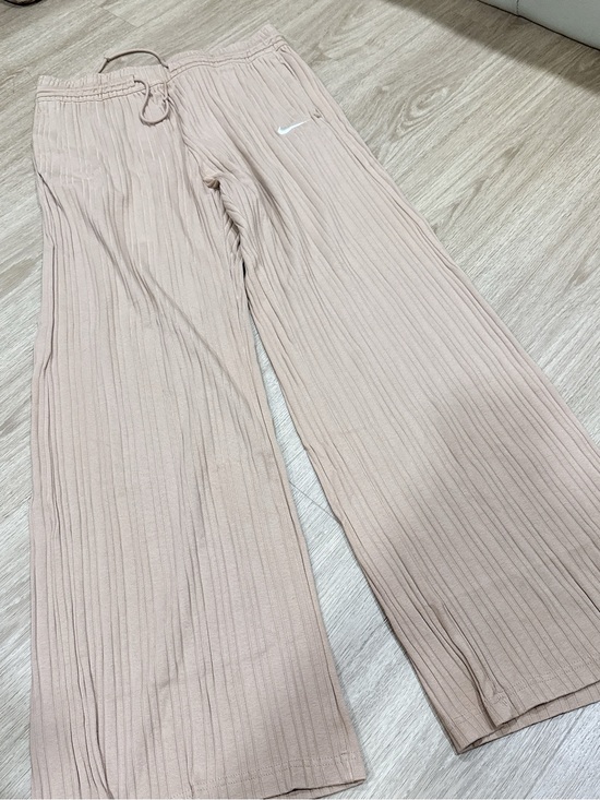 Nike Pants - Nike Ribbed Wide-Leg Lounge Pants in Light Taupe
